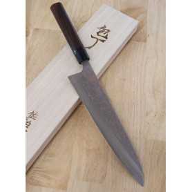 Cuchillo de cocinero japonés gyuto - TAKESHI SAJI - Acero azul nº 2 Damasco - Color - Tamaño: 21/24cm
