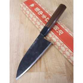 Cuchillo Santoku japonés hecho a mano - Ko Sasa - TAKEDA HAMONO - Acero Super Azul - Tamaño: 15cm