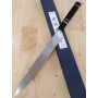 Cuchillo japonés kandokoro Yanagiba - MIURA - Serie Obidama - Mango de madera de ébano espejado Vg-10 - Tamaño: 27/30cm