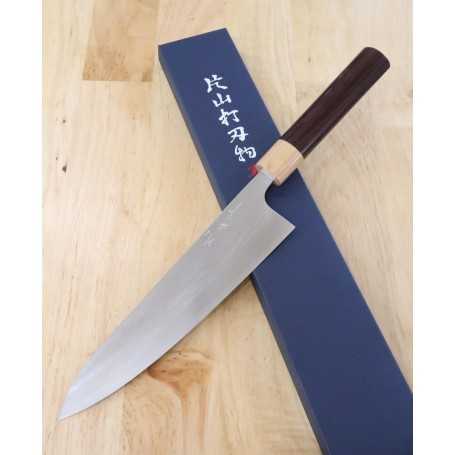 Cuchillo de cocinero japonés gyuto - YUTA KATAYAMA - Damasco VG-10 - Mango de palisandro - Tamaño:21/24cm