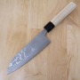 Cuchillo japonés santoku - Masakage- Shirogami 2 - Damasco - Serie Shimo - Tamaños:17cm