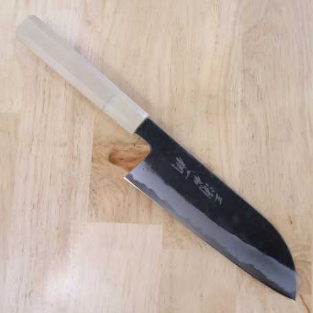 Cuchillo Japonés Santoku - MIURA - Serie Carbon White Steel 1 - Black Finish - Tam: 18cm