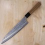 Cuchillo japonés gyuto de chef - NIGARA - Anmon SPG2 damasco - Tamaño: 21/24CM