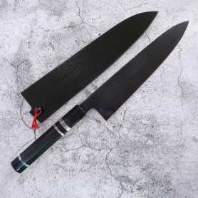 Cuchillo Japonés Gyuto - KAGEKIYO - Acero Azul No.1 Damasco - Mango Personalizado - Tamaño: 24cm