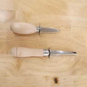 Cuchillo para pelar ostras - Acero inoxidable - Mango de madera - Tamaño:6.5/9.5cm