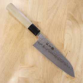 Cuchillo santoku japonés MIURA Acero inoxidable AUS10 damasco Tamaño:16,5cm