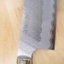 Cuchillo japonés kiritsuke nakiri - NIGARA - Migaki Tsuchime - SG2 Mango de arce personalizado - Tamaño: 18cm