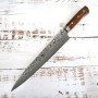 Cuchillo Japonés sujibiki - TAKESHI SAJI - Acero inoxidable Damasco R2 -black finish - Mango de madera de hierro - Tamaño: 24cm