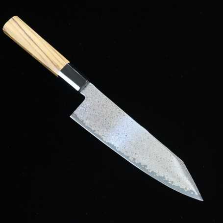 Cuchillo japonés Bunka - MIURA - VG-10 Damasco negro - mango de teca - Tamaño:18cm