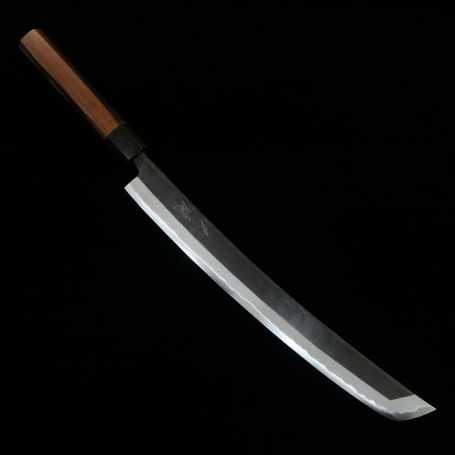 Cuchillo japonés sakimaru sujihiki MIURA Carbono azul 1 Black finished Tamaño:30cm