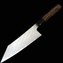 Cuchillo japonés Bunka - NIGARA - Acero inoxidable Vg10 - Tsuchime Damasco - Mango wengué - Tamaño:18cm