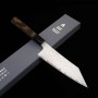 Cuchillo japonés Bunka - NIGARA - Acero inoxidable Vg10 - Tsuchime Damasco - Mango wengué - Tamaño:18cm