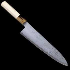 Cuchillo cocinero japonés MIURA Obidama Carbono damasco azul 1 Tamaño:21/24cm