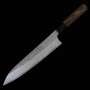 Cuchillo japonés de chef Gyuto- NIGARA - Ginsan inoxidable - Damasco - mango wengué - Tamaño:24cm