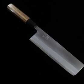 Cuchillo japonés nakiri- HATSUKOKORO - Nashiji grueso - Carbono blanco 2 - Tamaño:16.5cm