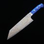 Cuchillo japonés bunka - TAKESHI SAJI - Acero inoxidable VG-10 Damasco - Color -azul acrílico- Tamaño:17.5cm