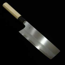 Cuchillo japonés Nakiri - SAKAI KIKUMORI - Serie Kikuzuki Kasumi - Shirogami 2 - Tamaños: 18cm
