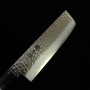 Cuchillo japonés Nakiri MIURA Acero inoxidable Tsuchime damasco Tamaño:16cm