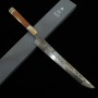 Cuchillo japonés Sakimaru Yanagiba - NIGARA - Kagetora - damasco - Aogami 2 y Shirogami 2 Coreless - Mango personalizado - 30cm