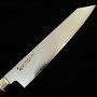 Cuchillo Japonés Kiritsuke - ZANMAI - Serie Revolution - Mango Decagonal - Red Pakka Wood - Acero SPG2 - Tam: 23cm