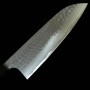 Cuchillo japonés santoku - ANRYU - Serie Aogami２- Migaki Tsuchime - Mango de wengué - Tamaño: 17cm