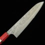 Cuchillo japonés de chef Gyuto- NIGARA - Super Gold 2(SG2) - Damasco - mango a medida - Tamaño:24cm