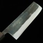 Cuchillo japonés Nakiri - Narukami - MIURA - Damscus Acero blanco no.2 - Acabado negro - Tamaño: 16.5cm