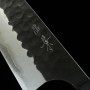 Cuchillo japonés Bunka - MASAKAGE - Carbon Blue Super - Black Finish por pequeñas piedras - Tamaño: 17cm