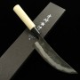 Cuchillo Japonés Barbacoa - MIYAZAKI KAJIYA - Tsubaki - Aogami No2. -Cubierta de hierro suave -Back Finish- Magnolia - T:18cm