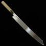 Cuchillo japonés Kengata Yanagiba para zurdos - MIURA - Serie Obidama - Acero Ginsan - Mango de madera - Med: 27/30cm
