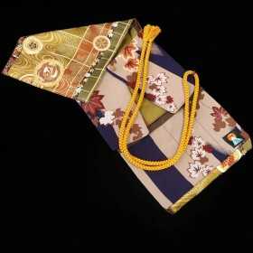 FUJISHIKA KNIFEROLL - Hecho de kimono y obi vintage - Tamaño: 85 × 33 cm