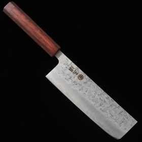 Cuchillo Nakiri Japonés - MIURA - Acero inoxidable SLD - Nashiji - Tamaño : 16.5cm
