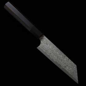 Cuchillo de Kiritsuke Petit Japonés - NIGARA - Anmon - Acero inoxidable SG2 - Damasco - Tamaño : 12cm