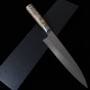Cuchillo de Chef Gyuto Japonés - TAKESHI SAJI - R2 - Textura martilleada - Mango Membrillero de la China - Tamaño: 21/24cm