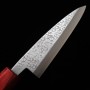 Cuchillo utilitario de bisel único Japonés - MIURA - Acero inoxidable Ginsan - Textura martilleada - Tamaño : 12cm