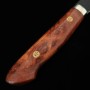 Cuchillo de Santoku Japonés - NIGARA - Acero inoxidable SG2 - Kurouchi - Mango de Karin - Tamaño:18cm
