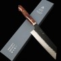 Cuchillo Kiritsuke Nakiri Japonés - NIGARA - Acero inoxidable SG2 - Kurouchi - Textura martilleada- Tamaño:18mm