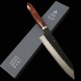 Cuchillo de Chef Japonés Kiritsuke - NIGARA - Acero inoxidable SG2 - Kurouchi - Mango de Karin - Tamaño:21cm