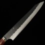Cuchillo Rebanador Japonés Kiritsuke Sujihiki - NIGARA - Acero inoxidable SG2 - Kurouchi - Mango de Karin - Tamaño:25.5cm