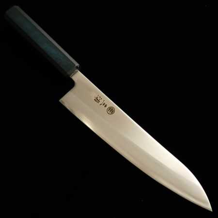 Cuchillo de Chef Gyuto Japonés - MIURA - Acero blanco No1 - Mango de Madera índigo - Tamaño:21cm