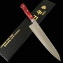 Cuchillo de Chef Gyuto Japonés - MIURA - Acero inoxidable R2 - Contrachapado rojo Mango - Tamaño:21cm