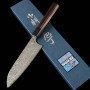 Cuchillo de Santoku Japonés - MASAKAGE - Serie de Kumo - Acero inoxidable VG10 - Acabado Damasco - Tamaño: 17cm