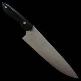 Cuchillo de chef japones - KAZUO NOMURA - Shirogami 2 - Mango de micarta negra - Tamaño: 18/21cm