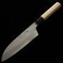 Cuchillo japonés santoku - SAKAI KIKUMORI - Serie Kikuzuki Nashi - Shirogami 2 Tamaño 18cm