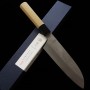 Cuchillo japonés santoku - SAKAI KIKUMORI - Serie Kikuzuki Nashi - Shirogami 2 Tamaño 18cm