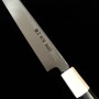 Cuchillo japonés Sakimaru Takobiki -SUISIN- Tanryu -blanco 1 damasco Tamaño:30/33cm