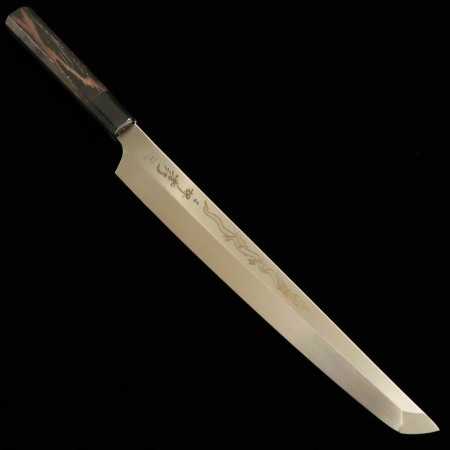SAKAI TAKAYUKI sakimaru takobiki cuchillo japonés - VG-10 honyaki-Dragón naciente - Tamaño:30cm
