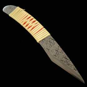 Fujimaki Kiridashi hecho a mano - MIURA - Acero Super Azul - Mango Curvo - Tamaño:24/30mm