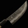 Cuchillo Japonés para barbacoa Nikukiri - MIYAZAKI KAJIYA - Acero al carbono azul No.2 - Damasco - Kurouchi - Tamaño : 18cm