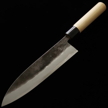 Cuchillo de Chef Japonés Gyuto - MIYAZAKI KAJIYA - Acero azul supercarbono - Kurouchi - Tamaño : 24/25cm